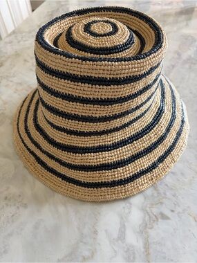 Janessa Leone Harbor Felix Raffia Bucket Hat